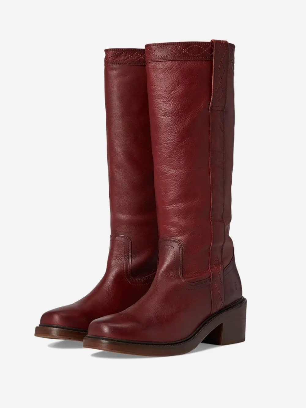 NWOT Frye Kate Pull-On Riding Boots Merlot Genuine Leather